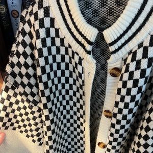 Checkered Oversized Grandpa Cardigan